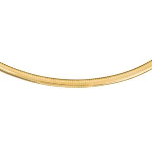 8mm 14k Yellow Gold Lightweight Domed Omega Chain Necklace, 18 Inch